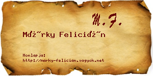 Márky Felicián névjegykártya